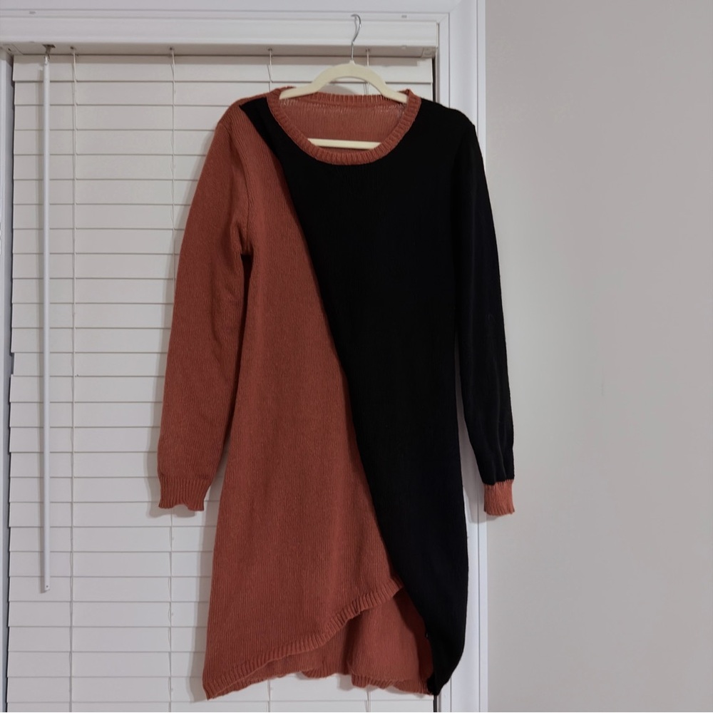 SHEIN Black and Brown Sweater Dress